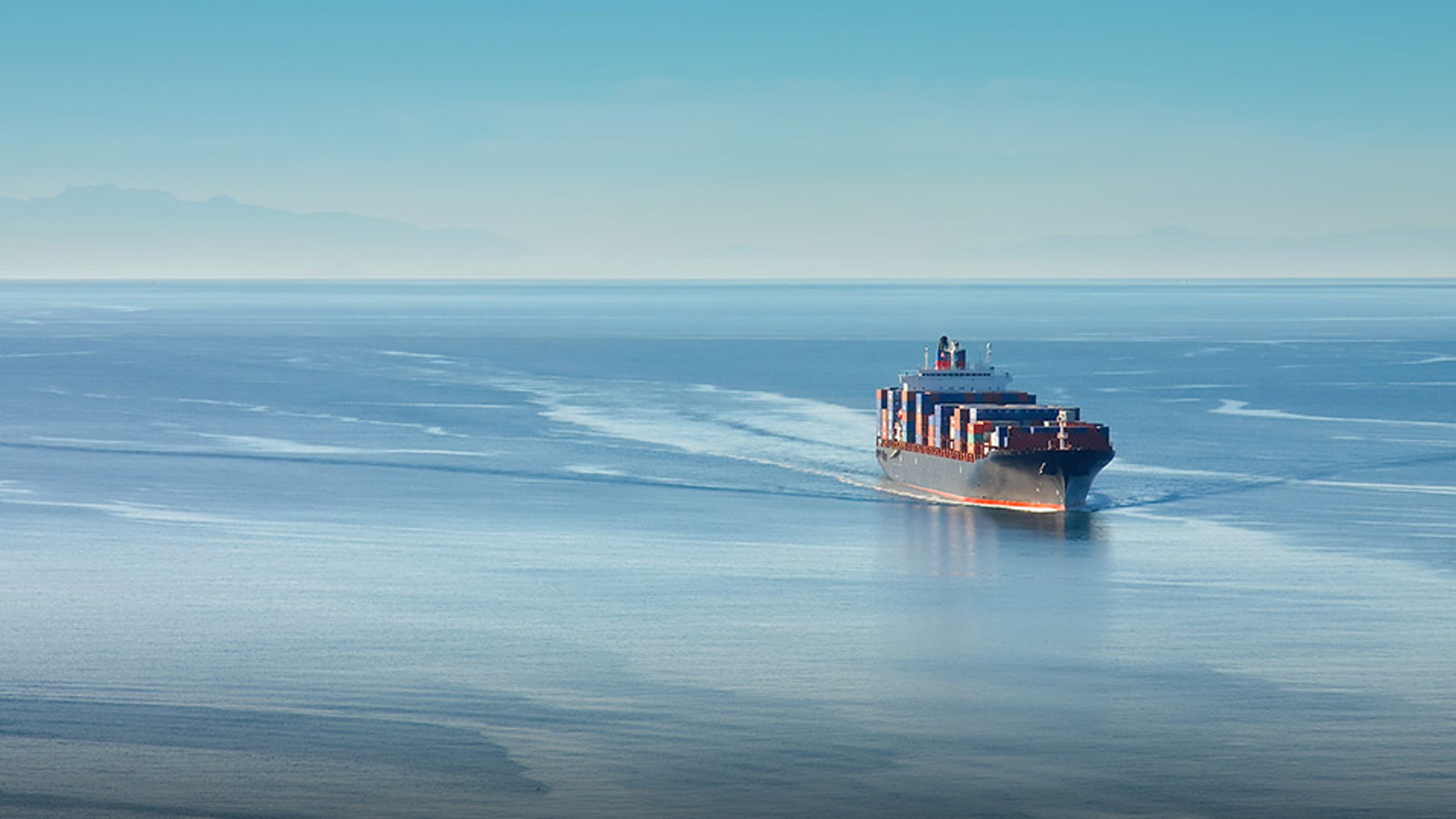 Container ship at sea