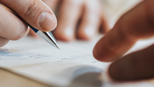 Signing a contract