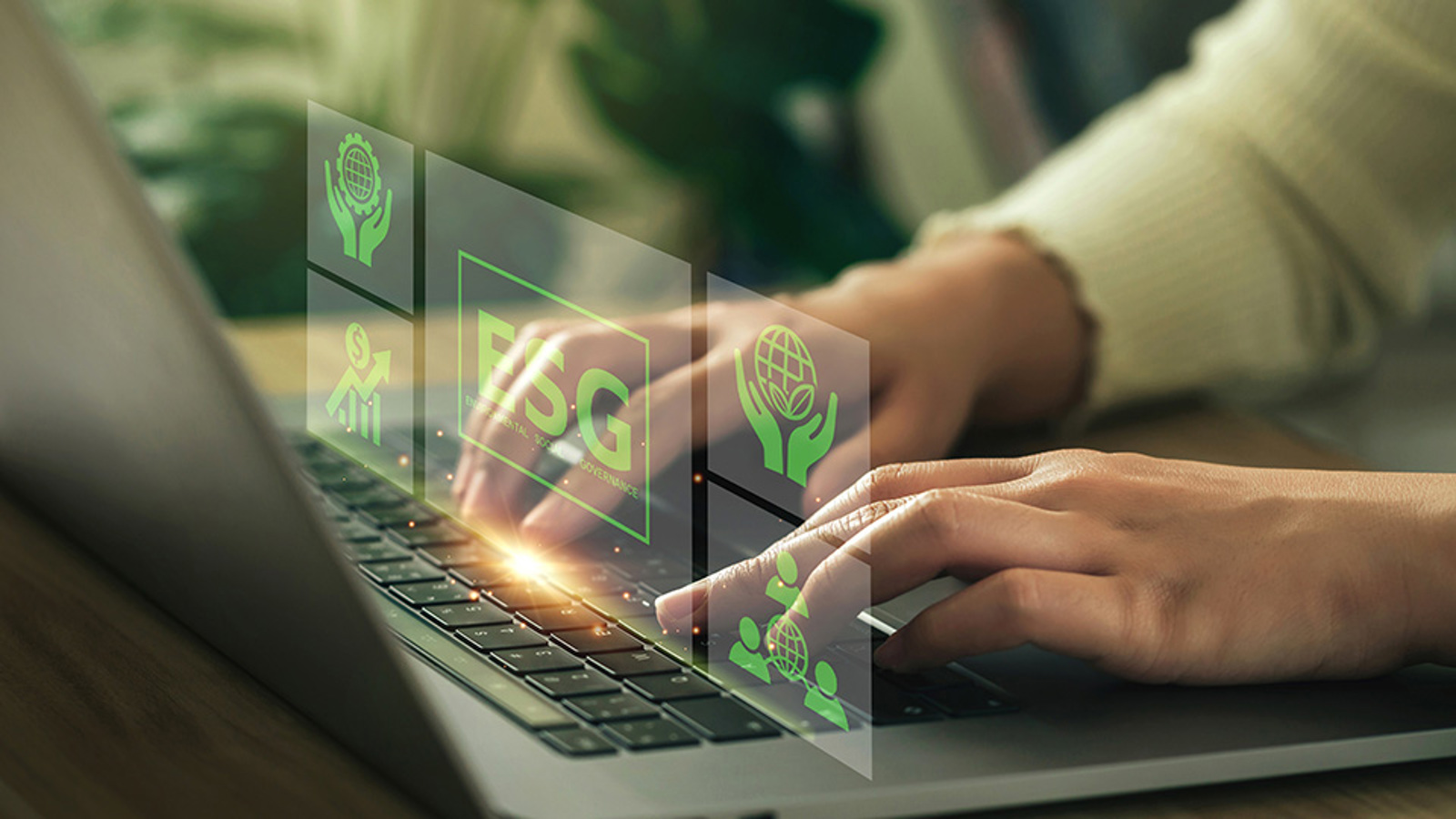 Person typing on a laptop