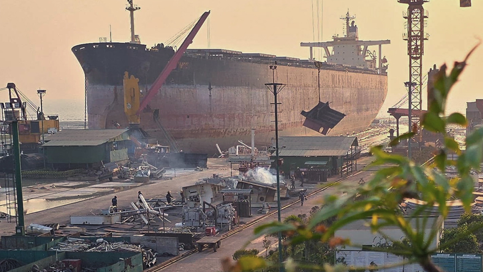 Ship at recycling yard