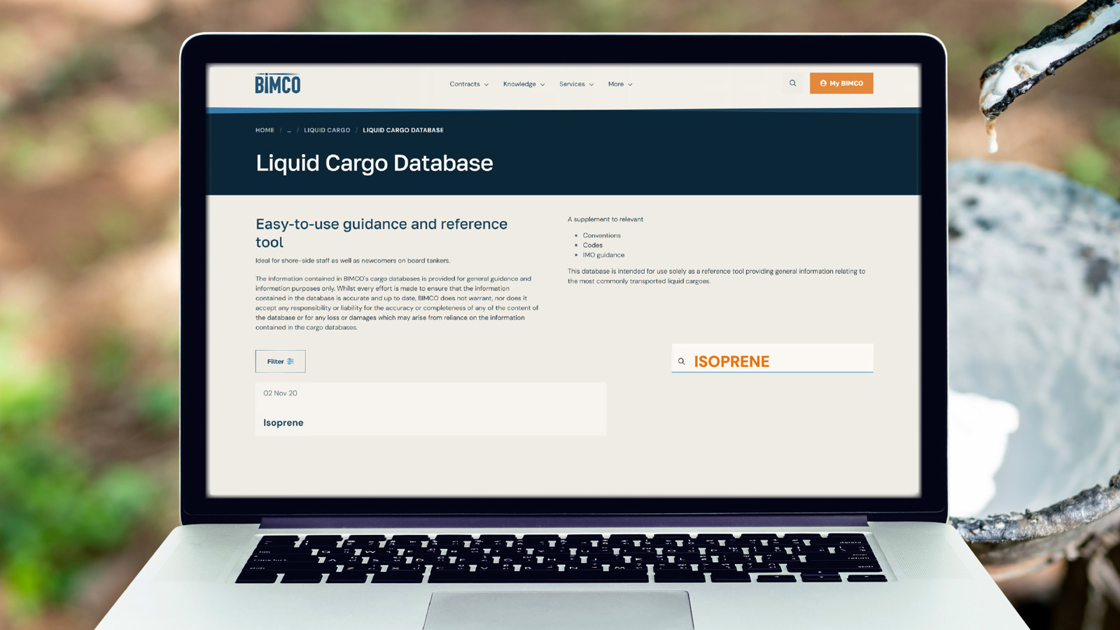 BIMCO Liquid Cargo Database Isoprene