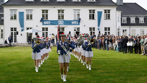 The Helsingør Girls' Marching Band performing at BIMCO House